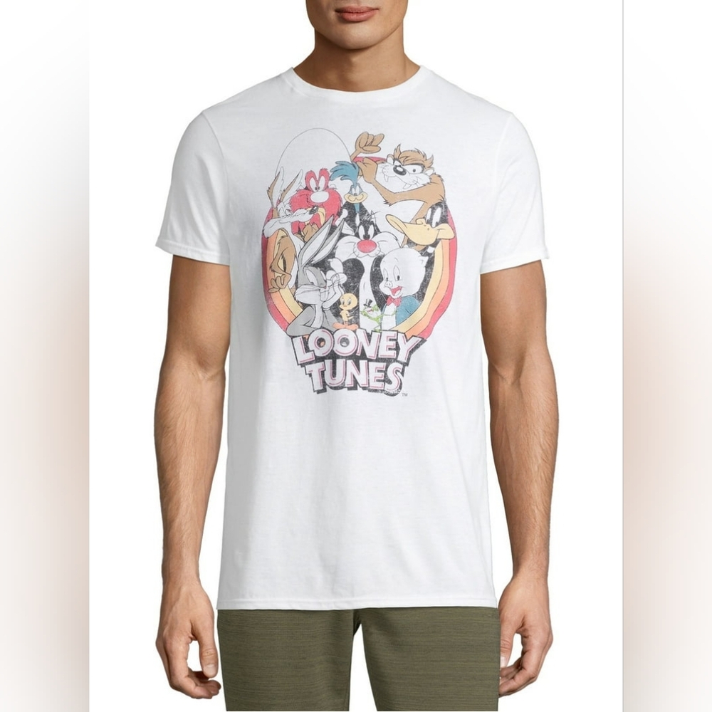 NWOT Warner Bros. White Looney Tunes Short Sleeve Tee